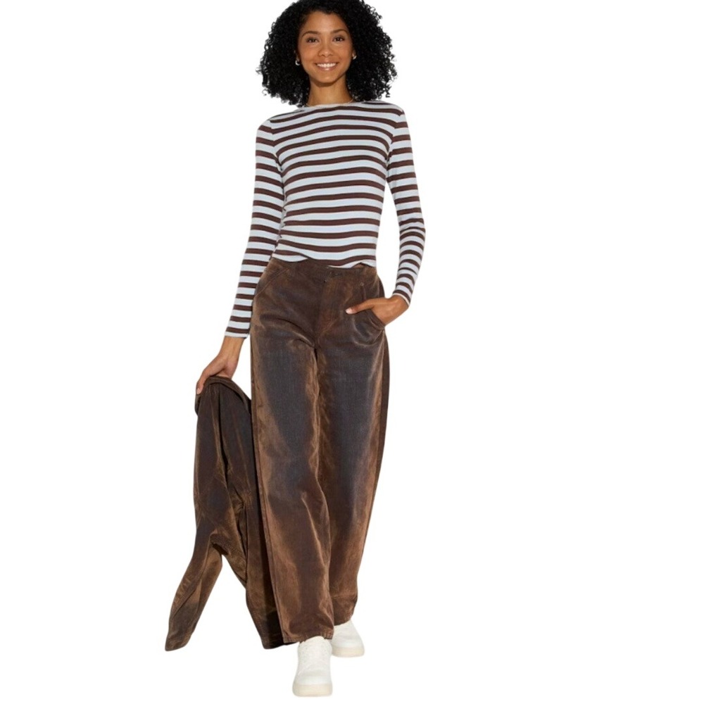 Wild Fable Women's Brown 90s Mid Rise Relaxed Fit Straight Leg Jeans Size 8